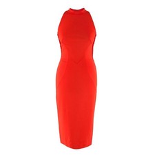 Zuhair Murad Red Mesh Back Sleeveless Dress