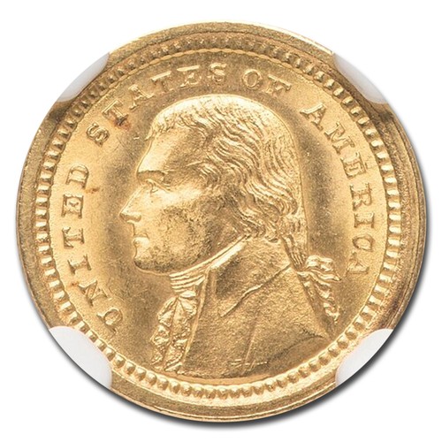 1903 Gold $1.00 Louisiana Purchase Jefferson MS-65 NGC - Picture 2 of 3