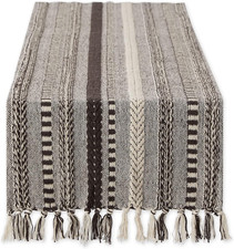 Jute Cotton Hand Woven Table Runner/Placemats Farmhouse, BBrown, 13" x 72"
