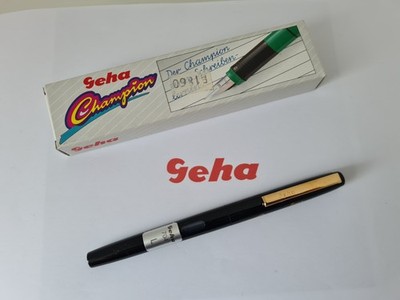 GEHA 704 ''L'' Champion schwarz Linkshänder Schulfüller Füller 1990 - 2001 in OVP