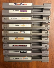 Lot of 9 Konami Silver NES Nintendo Games Tested Stinger Laster Invasion Life F