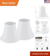 Hand-Crafted White-Ivory Bell Lampshades Set of 2 - Perfect for Home Decor