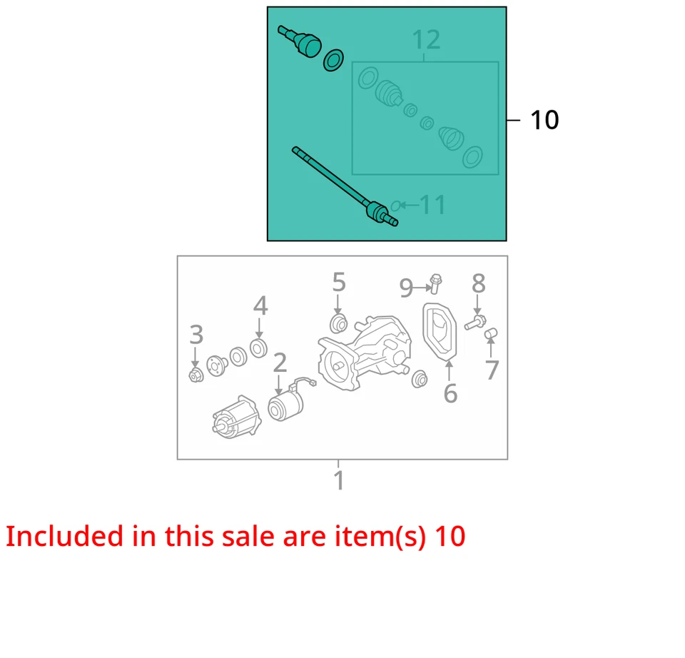 Ford Edge 2008 pasajero trasero derecho CV eje OEM 125 k millas - LKQ339114845 Foto 4 de 4