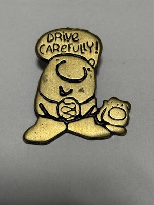 Vintage Rare Ziggy Push Pin Hat Tom Wilson Solid Brass  2'' Long Drive Carefully
