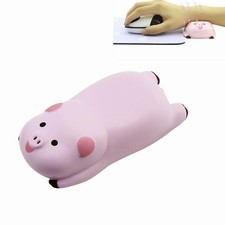 Small Wrist Rest Mouse Pad, Mini Cute Pig Ergonomic Mousepad Memory Foam Desi...