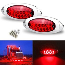 2pcs Red 18LED Tail Side Marker Clearance Turn Signal Light Truck Trailer