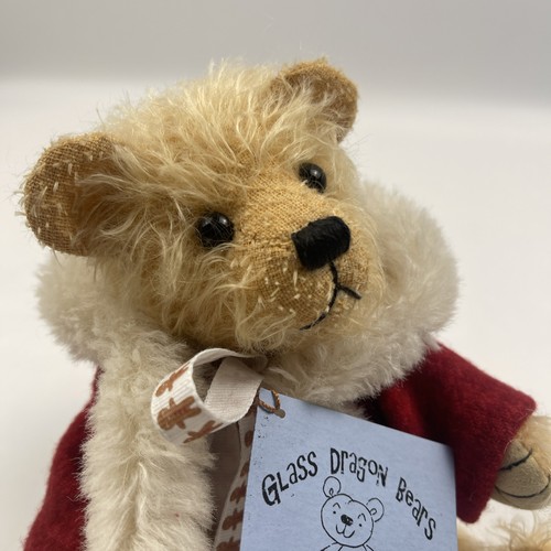 The Glass Dragon Lucy Handcrafted Mohair Bear Jointed Stuffed Plush Alpaca Trim - Picture 4 of 11