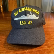 US Navy Ship Cap Hat Snapback USS Germantown LSD-42 Made in USA Vintage