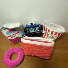 Bark Box Hide N Seek Food Donuts Plush Dog Toys Crinkle Medium Large Lot