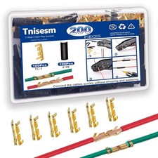 Tnisesm 200Pcs U Shape Copper Ring Terminals,Open Barrel Crimp Terminals with He
