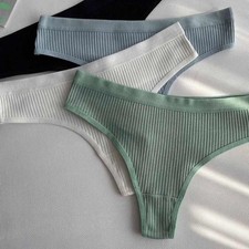 19) Trendy Black Thong Thread Underwear for Women Low Waist T Shaped Briefs