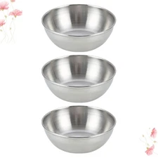 3 Pcs Cooking Sauce Cup Small Dipping Bowls Stainless Steel Kitchenware