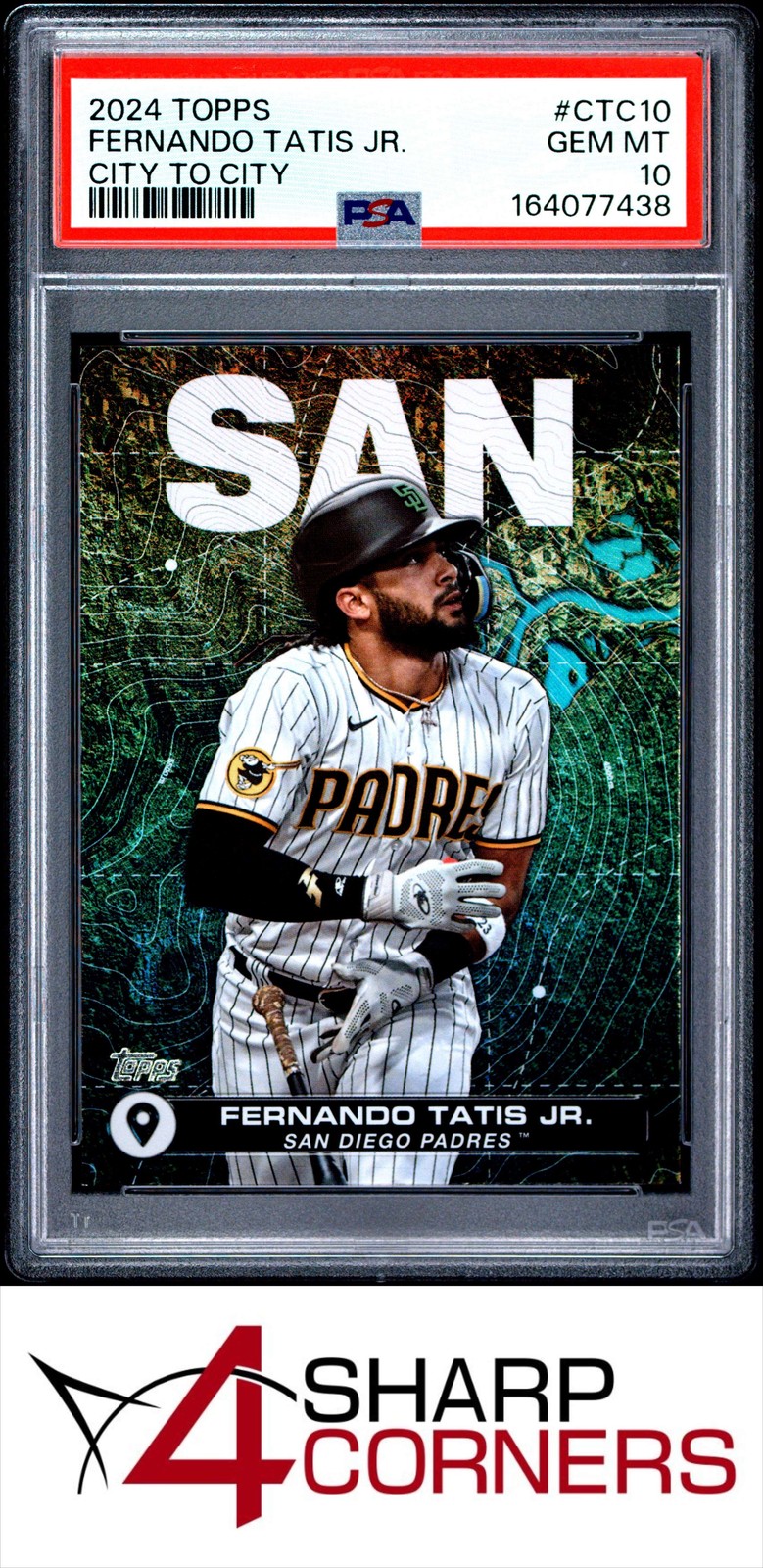 2024 TOPPS CITY TO CITY #CTC10 FERNANDO TATIS JR. POP 4 PSA 10 view 1