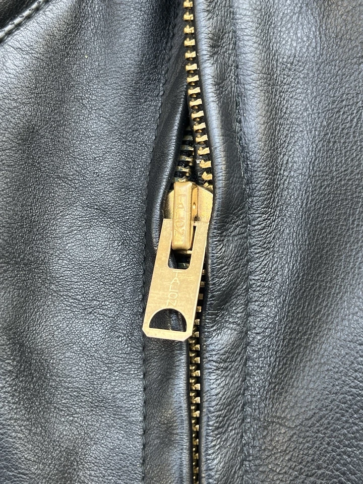 Vintage 60s Taubers Leather Motorcycle Jacket Talon Zips Buco Vanson 18” x 22” - Image 4 of 4