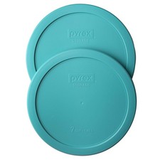 Pyrex 7402-PC 6/7-Cup Turquoise Food Storage Lid (2-Pack) - Made in USA