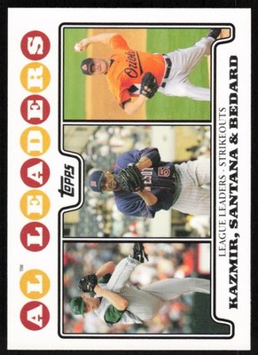 2008 Topps #322 (Scott Kazmir / Johan Santana / Erik Bedard)