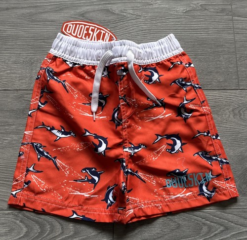 Dudeskin Boys Board Shorts - Mandarin Red - 3-4yrs - BNWT - Picture 1 of 5