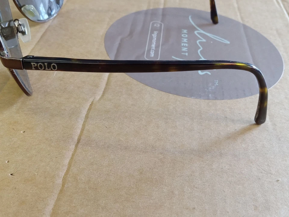 Óculos de sol aviador vintage polo Ralph Lauren tom marrom/amarelo armação de plástico  - Imagem 3 de 4