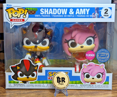 Funko POP! Spiele Sonic the Hedgehog Shadow & Amy 2er Pack beflockt mit Popschutz