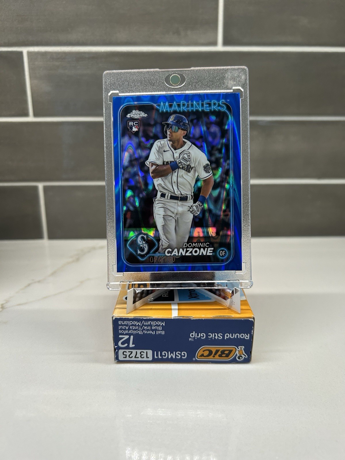 2024 Topps Chrome Blue Raywave 096/150 Dominic Canzone #133 Rookie RC Mariners