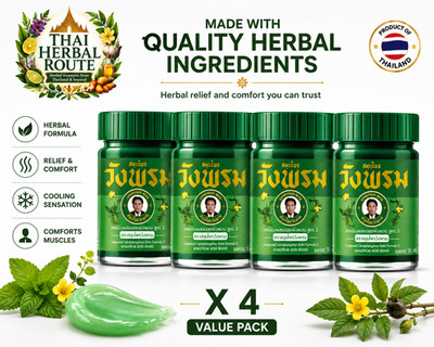 4X Wangprom Green Thai Herbal Balm 50g Relieve Muscle Pain, Soothes Pain