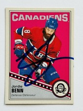 Jordie Benn Montreal Canadiens Autographed 2019-20 OPC Retro Hockey Card 394 COA