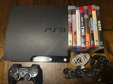 Sony Playstation 3 PS3 Slim Console System 120GB, 8 Game Bundle, WRRNTY SEAL ON!