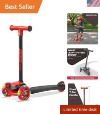 Exciting 3 Wheel Scooter with Smooth LED Wheels  Rear Foot Brake for Kids