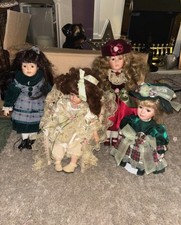 Bundle of 1990s Vintage Dolls Leonardo Collection Porcelain Dolls Job Lot