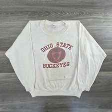 Vintage 70s Ohio State Sweatshirt Adult Extra Large Buckeyes Logo Distressed