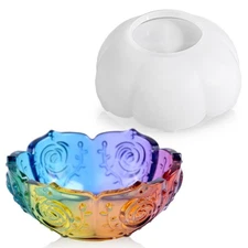 Silicone Bowl Resin Mold Tray Molds Epoxy Casting Container Large White
