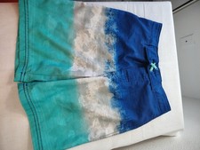 Wonder Nation Boys Swim Trunks M 8 Ombr  Blue Green Elastic Waist Brief