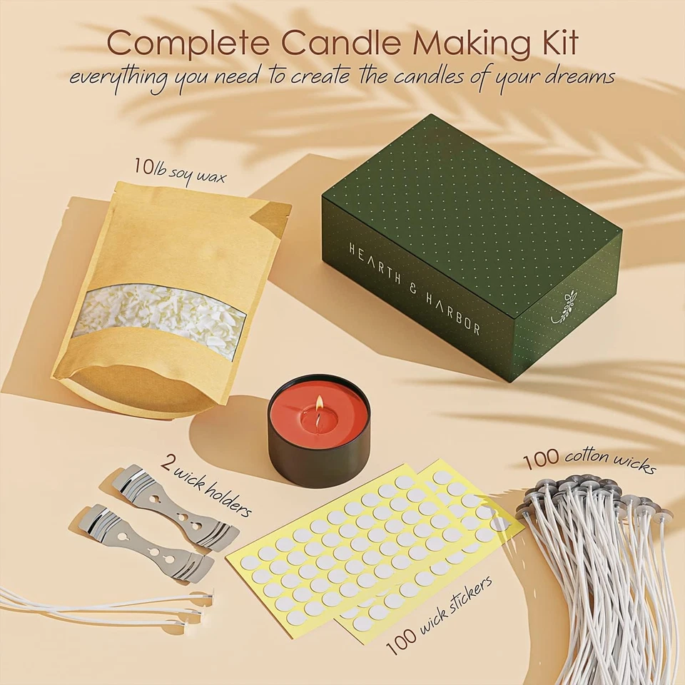 All-In-One Candle Making Kit: 10 lbs Organic Soy Wax with Wicks & Accessories - Image 4 of 4