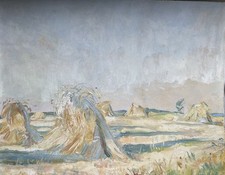 Gemälde Erich Dummer 1889 - 1929 Lübeck Ölgemälde Kornhocken