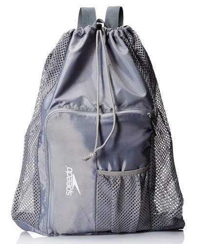 Speedo Unisex-Adult Drawstring Deluxe Ventilator Mesh Equipment Bag Forest Grey
