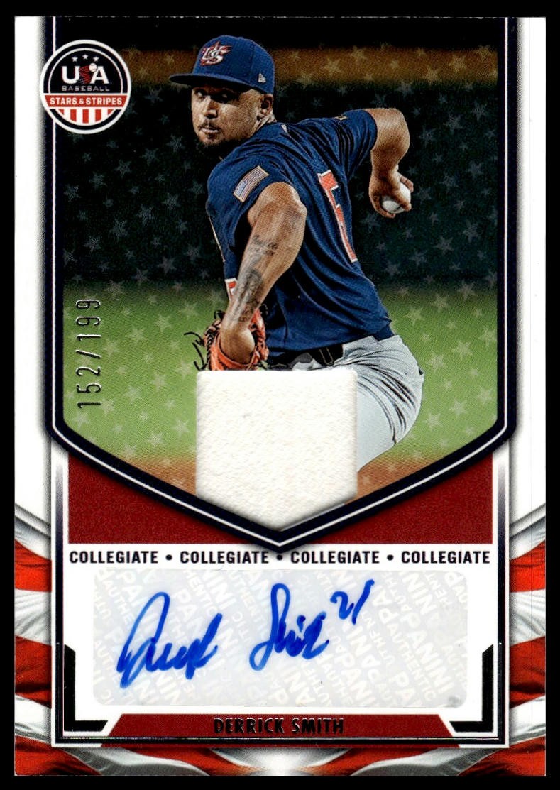 2025 Panini Stars & Stripes USA #NTS-DS Derrick Smith Materials #/199 Auto