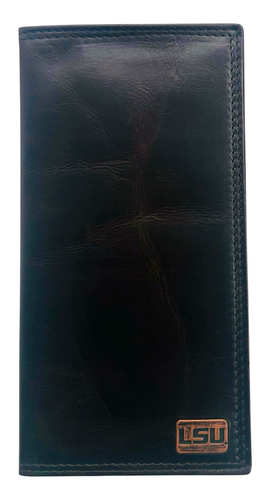 LSU Tigers Genuine Leather Secretary Wallet-Tall/Roper in Dark Brown-Enmon-New