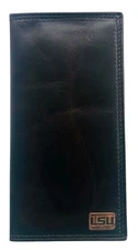 LSU Tigers Genuine Leather Secretary Wallet-Tall/Roper in Dark Brown-Enmon-New