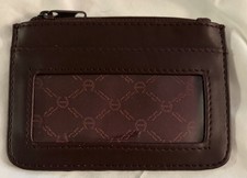 Etienne Aigner Zip Up Change Purse With Pocket On The Front  Back Burgundy