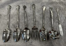 7 Pieces Set of Oneida Profile Stainless Morning Blossom Flatware Set