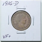 1916-D 25C Barber Liberty Head Silver Quarter Dollar in VF+ Condition #6340