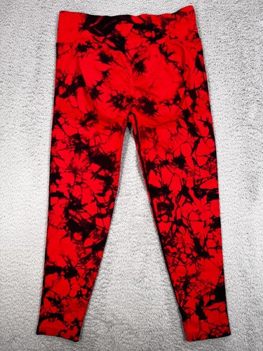 Red And Black leggings Women's No Tags or Size label See Measurements - Picture 6 of 6