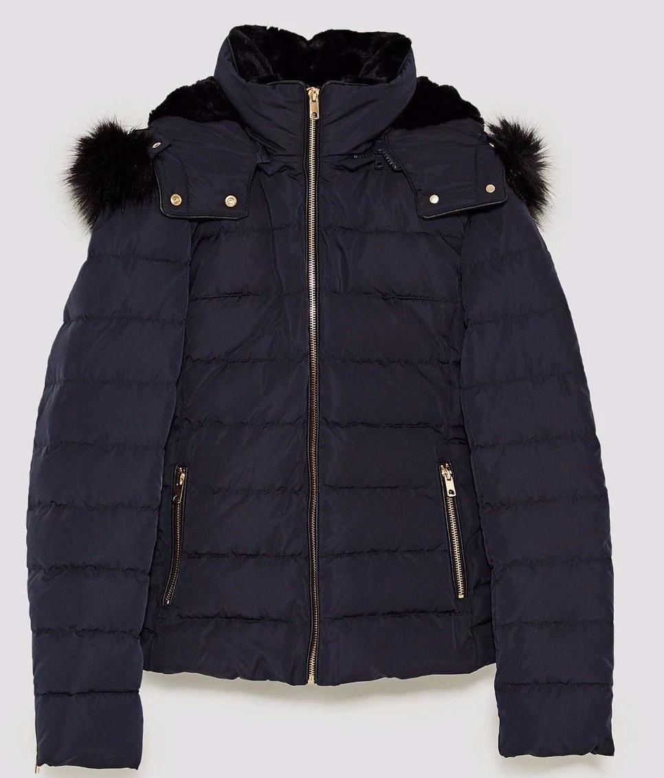 parka femme bleu marine zara