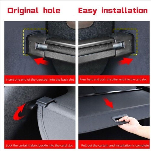 Rear Trunk Luggage Cargo Cover Security Protector Shade For Volvo XC60 2018-2024 - Picture 2 of 6