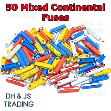 50 x Mixed Fuses Torpedo / Continental Fuses 5 8 16 25 Amp Car Auto Van