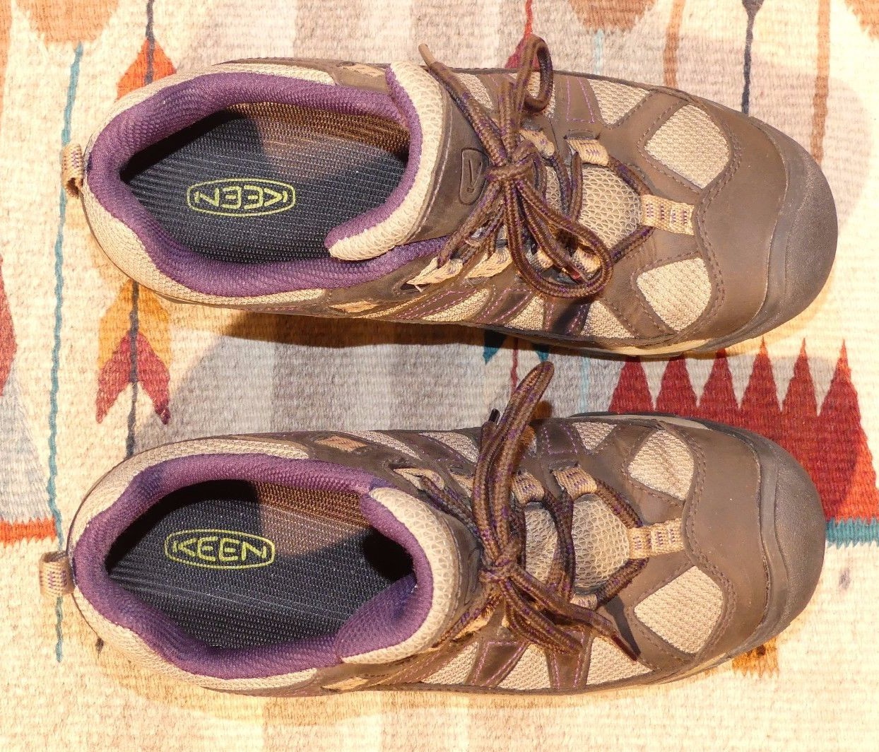 Oxford KEEN marrone pelle oliata maglia leggera trail sport taglia 37 5 7 OTTIMO!