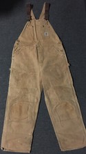 Vtg 70s 80s Carhartt Faded Distress Overalls USA 38/29 Grunge Punk Biker 90s Wip