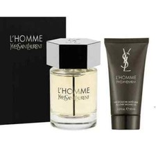 YSL L'homme By Yves Saint Laurent Men 2Pc Set 3.3 oz Edt Spray  1.6 oz SG Nib