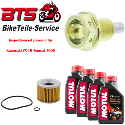 Pflegeset 4L Öl, Filter, Ablassschraube passend für Kawasaki ZX-10 Tomcat 100 67