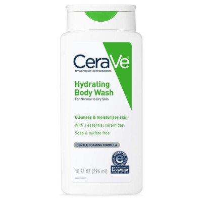 CeraVe Body Wash for Dry Skin, Moisturizing Body Wash with Hyaluronic Acid 10oz